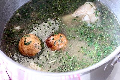 simmer herbs and dried lime
