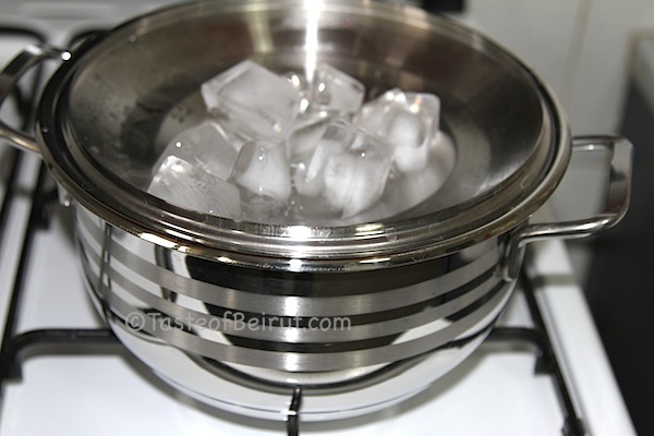 place ice cubes